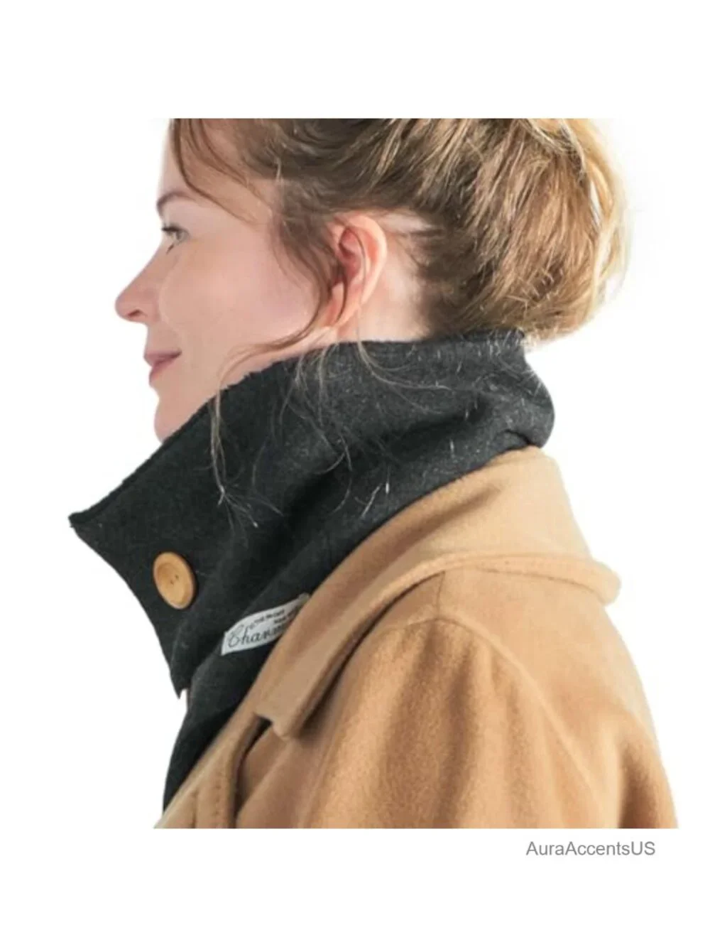 Chunky Knit Infinity Scarf Neck Gaiter for Women & Men Button Up Thermal Winter